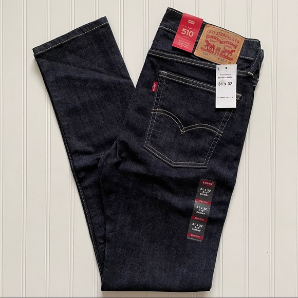 Levi's Other - LEVIS 510 Skinny Dark Wash Blue Jeans! 31x32 NWTS!